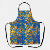 Tablier soleil sicilien, moitié lune, été, majolica, citro (Recto)