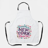 Tablier Someone in New York Loves Me Retro Funny Design (Recto)