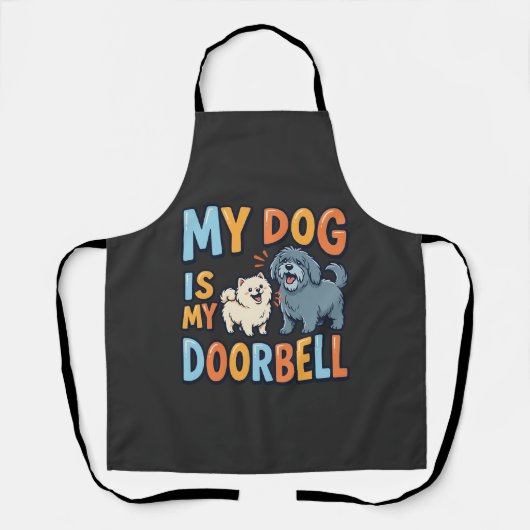 Tablier Sonnette Drôle pour Amoureux de Chiens (Recto)