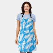 Tablier Sophisticated Feather Design On A Bright Blue (Porté)