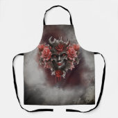 Tablier sorcellerie | Démon à cornes foncées avec yeux rou (Recto)
