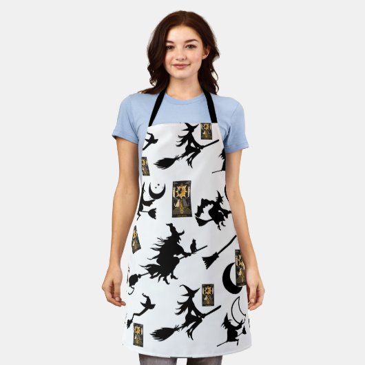 Tablier sorcière assistant chatte lune bloomstick (Porté)