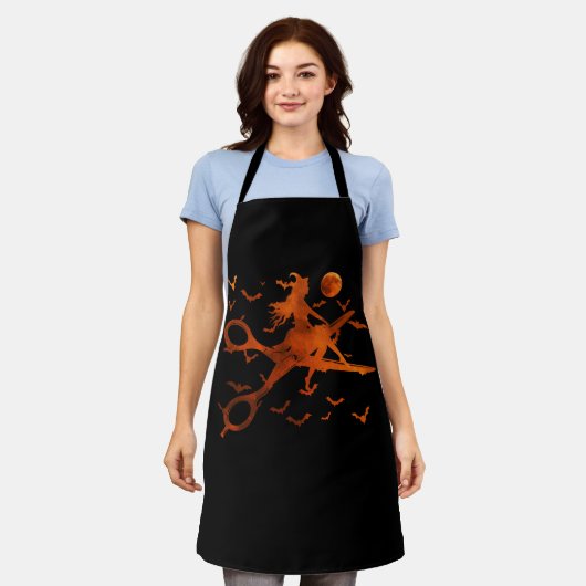 Tablier Sorcière avec ciseaux Broom Halloween H (Porté)