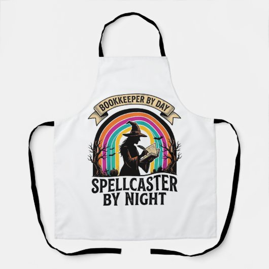 Tablier Sorcière Comptable Rétro Halloween Comptabilité De (Recto)