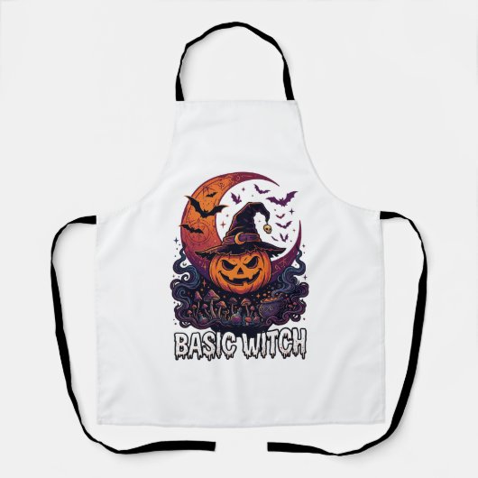 Tablier Sorcière de base Halloween Citrouille Croissant de (Recto)