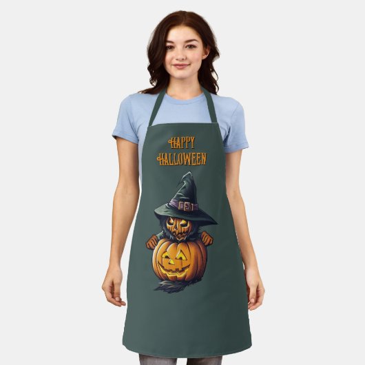 Tablier Sorcière de citrouille en costume de chat - (Porté)