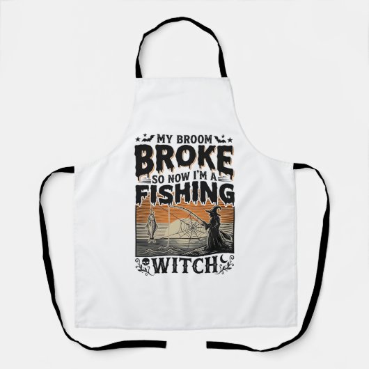 Tablier Sorcière de pêche Halloween Dessin Vectoriel Vinta (Recto)