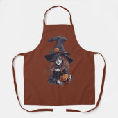 Tablier Sorcière d'Halloween à la citrouille (Recto)