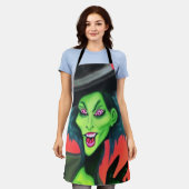 Tablier Sorcière d'Halloween lunaire (Porté)