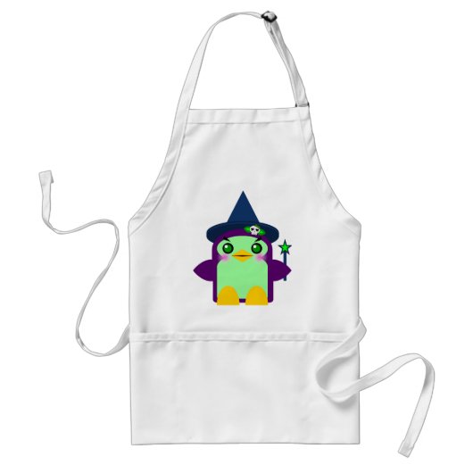 Tablier Sorcière pingouin mignonne (Devant)