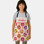 Tablier Sourire des visages heureux avec les coeurs filles (Insitu)