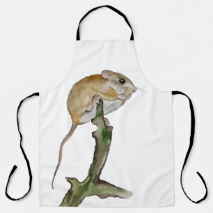 Tablier Souris aquarelle réaliste dans l'arbre