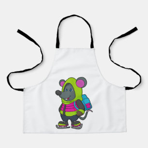 Tablier Souris au patinage sur glace avec patins sur glace