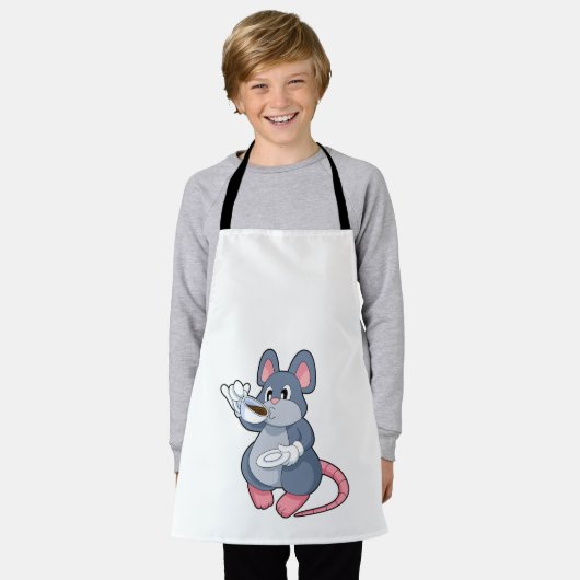 Tablier Souris avec Café Cup (Porté)