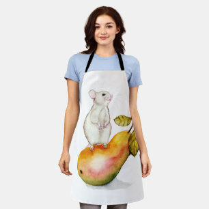Tablier Souris charmante sur une poire
