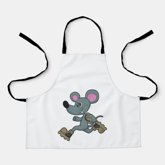 Tablier Souris comme coureur avec sac à dos (Recto)