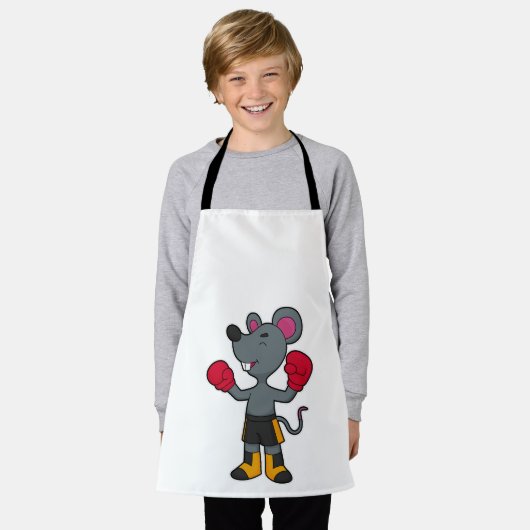 Tablier Souris en boîte avec gants de boxe (Porté)