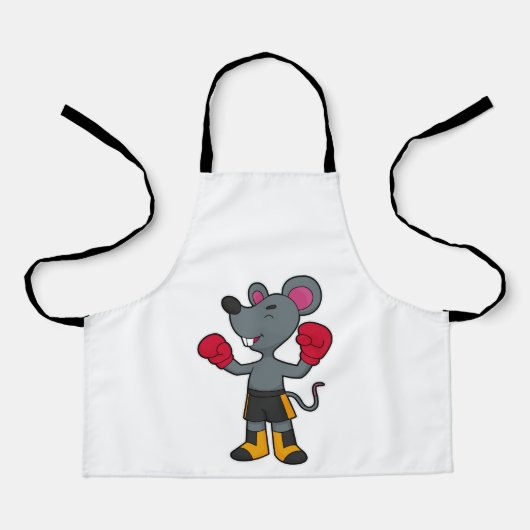 Tablier Souris en boîte avec gants de boxe (Recto)