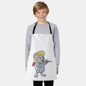 Tablier Souris en fermier avec Ax et Casquette (Porté)