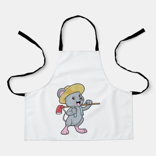 Tablier Souris en fermier avec Ax et Casquette (Recto)