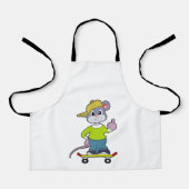 Tablier Souris en skate avec skateboard (Recto)