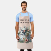 Tablier Souris mignonne en théière florale Illustration (Porté)