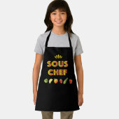 Tablier Sous Chef design ludique avec fruits et légumes (Insitu)