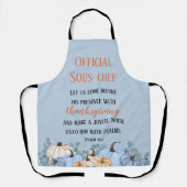 Tablier Sous-chef du service d'aide au dîner de Thanksgivi (Recto)
