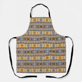 Tablier Southwest Design Gold Blue Grey Tribal Motif (Recto)