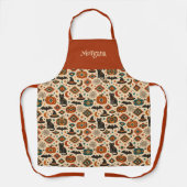 Tablier Southwest Orange Pumpkin Name Halloween  (Recto)