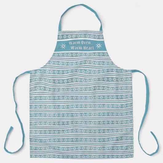 Tablier Southwest Winter Snowflake Pine Personalized Blue (Recto)