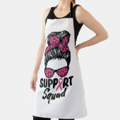 Tablier Soutien Squad Messy Bun Pink Warrior Cancer du sei (Insitu)