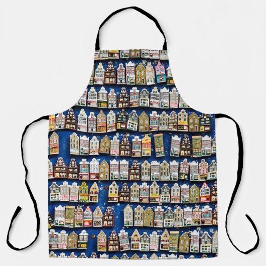 Tablier souvenirs hollandais, scène de rue à Amsterdam. (Recto)