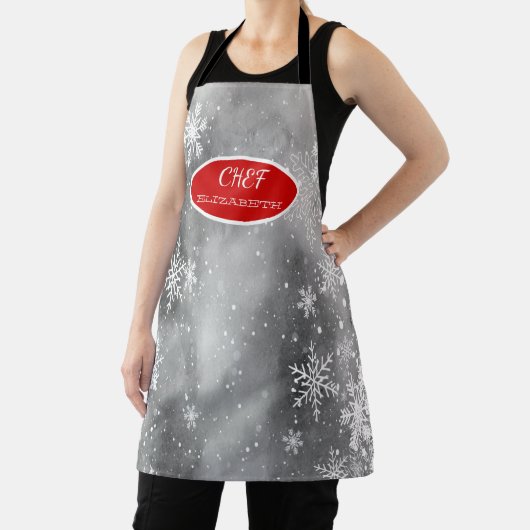 Tablier Sowflakes Grey Holiday (Insitu)