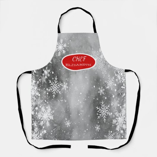 Tablier Sowflakes Grey Holiday (Recto)