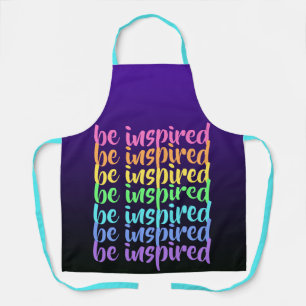 Tablier "Soyez inspiré" Apron arc-en-ciel violet