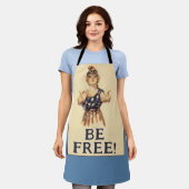 Tablier Soyez Libre ! -bleu (Porté)