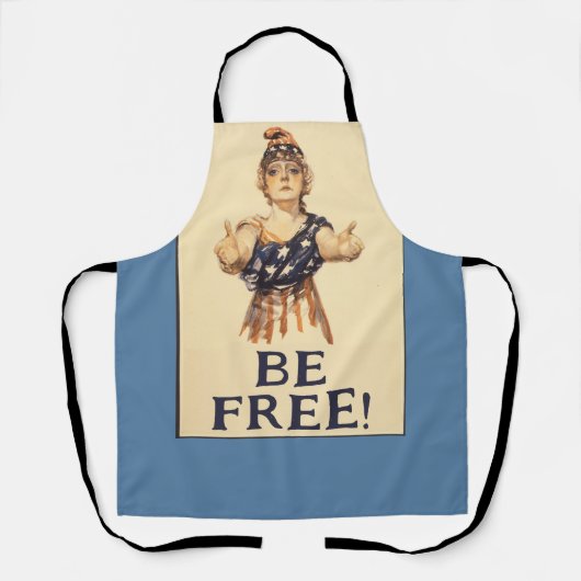 Tablier Soyez Libre ! -bleu (Recto)