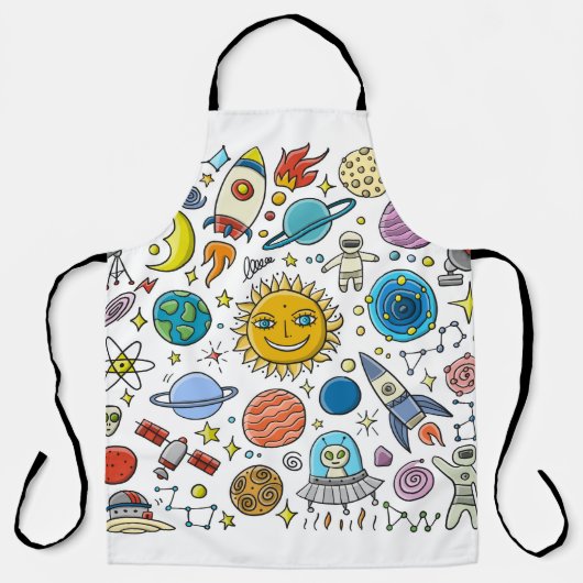 Tablier Space Background. Planets of the solar system. Roc (Recto)