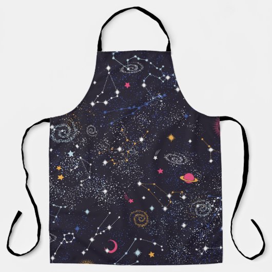 Tablier Space Galaxy constellation sans couture motif (Recto)