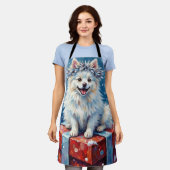 Tablier Sparkling American Eskimo Dog Festive Gift Cushion (Porté)