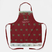 Tablier Sparkly glittery mistletoe glam personnalisé Monog (Recto)