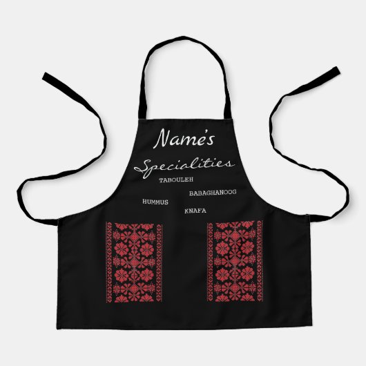 Tablier Spécialité Enfants Red Tatreez Apron (Recto)