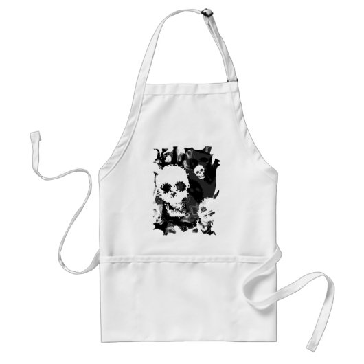 Tablier Spectres crâniens B&W tourbillon apron (Devant)