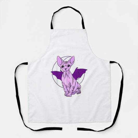 Tablier Sphynx Chat Chat Cute Pastel Goth Sorcière gothiqu (Recto)