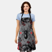 Tablier Spider Floral design style gothique (Porté)