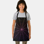 Tablier Spider web noir violet orange motif Halloween (Insitu)