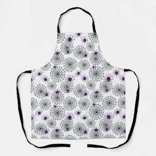 Tablier Spiderweb & araignées violettes Halloween Motif bl