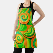 Tablier Spirale verte et orange (Insitu)
