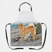 Tablier Spitz finlandais à Seashore Peinture - Chien Art (Recto)
